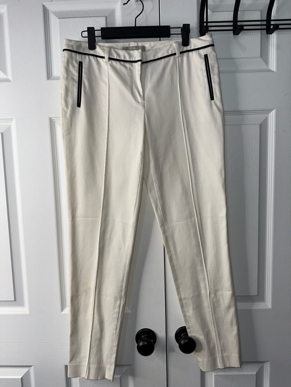 Jason Wu Cream Tuxedo Pants with Black Trim